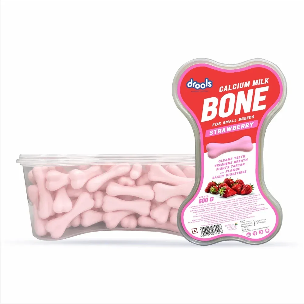Drools Strawberry Flavour Calcium Milk Bone Treats for Dogs