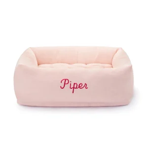 Blush Pink Bolster Dog Bed