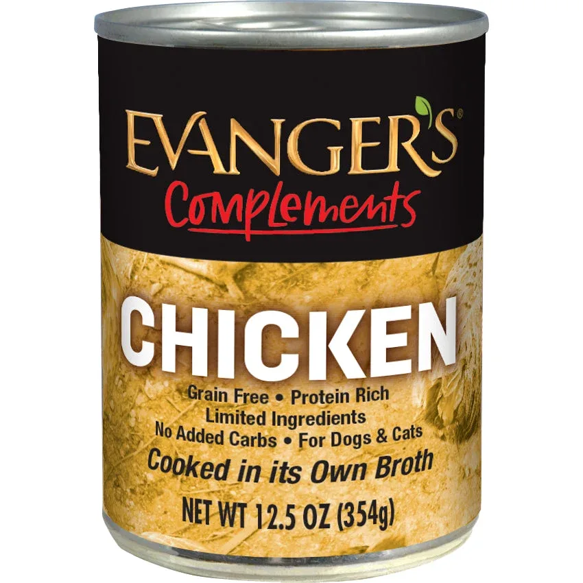 Evanger's Grain Free Chicken Canned Dog and Cat Food - 13 oz Cans - Case of 12
