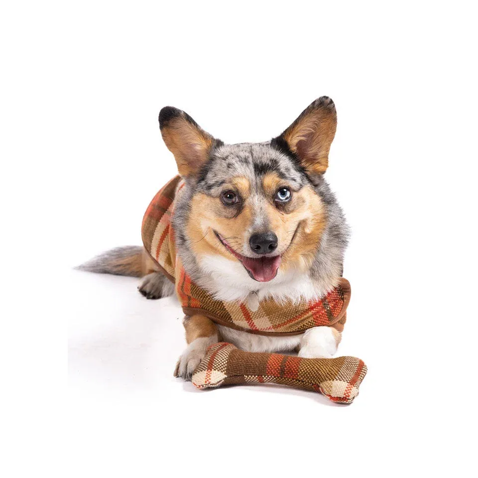 Rust Plaid Dog Coat - Image 2