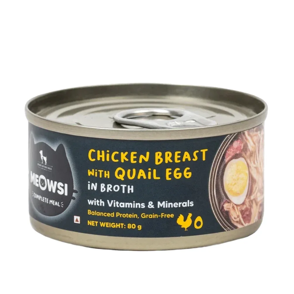 HUFT Meowsi Chicken Breast with Quail Egg In Broth Canned Cat Wet Food