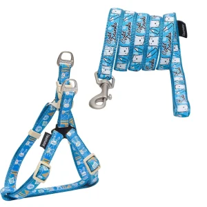 Touchdog ® 'Caliber' Embroidered Designer Fashion Pet Dog Leash and Harness Combination