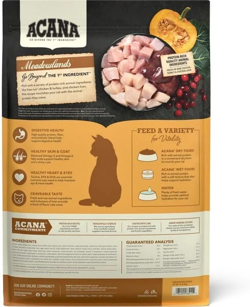 Acana 'Kentucky Dogstar Chicken' Meadowlands Cat Dry Cat Food - 10 lb Bag - Image 2