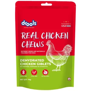 Drools Dehydrated Real Chicken Giblets Chews Treat for Dogs