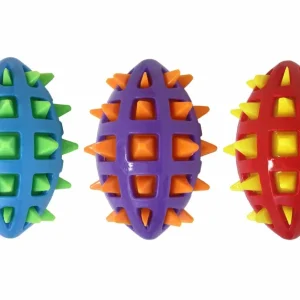 Multipet Spike TPR Football Dog Chew Toy Assorted 5 in