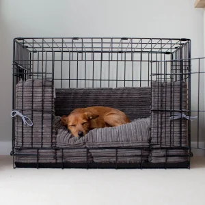 Dog Crate Bumper in Dark Grey Essentials Plush by Lords & Labradors