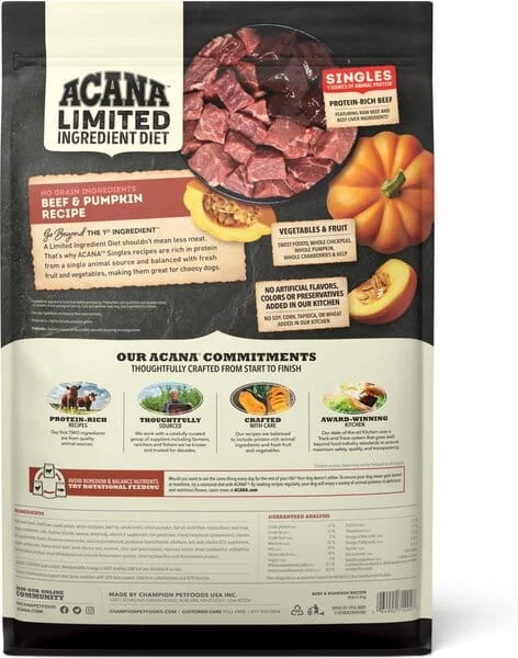 Acana 'Kentucky Dogstar Chicken' Singles Grain-Free Beef & Pumpkin Dry Dog Food - 13 lb Bag - Image 2