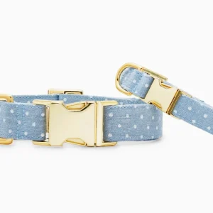 Chambray Dots Dog Collar