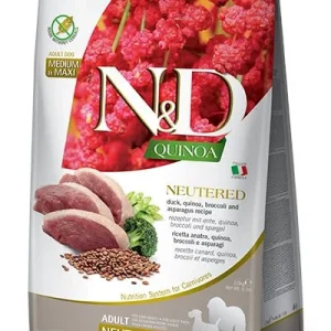 Farmina N&D Quinoa Duck Neutered Medium and Maxi Dry Dog Food - 5.5 lb Bag