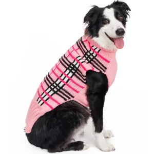 Derby Pink Plaid Dog Sweater