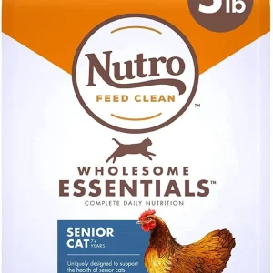 Nutro Indoor Senior Cat Chicken & Rice Dry Cat Food - 5 lb Bag