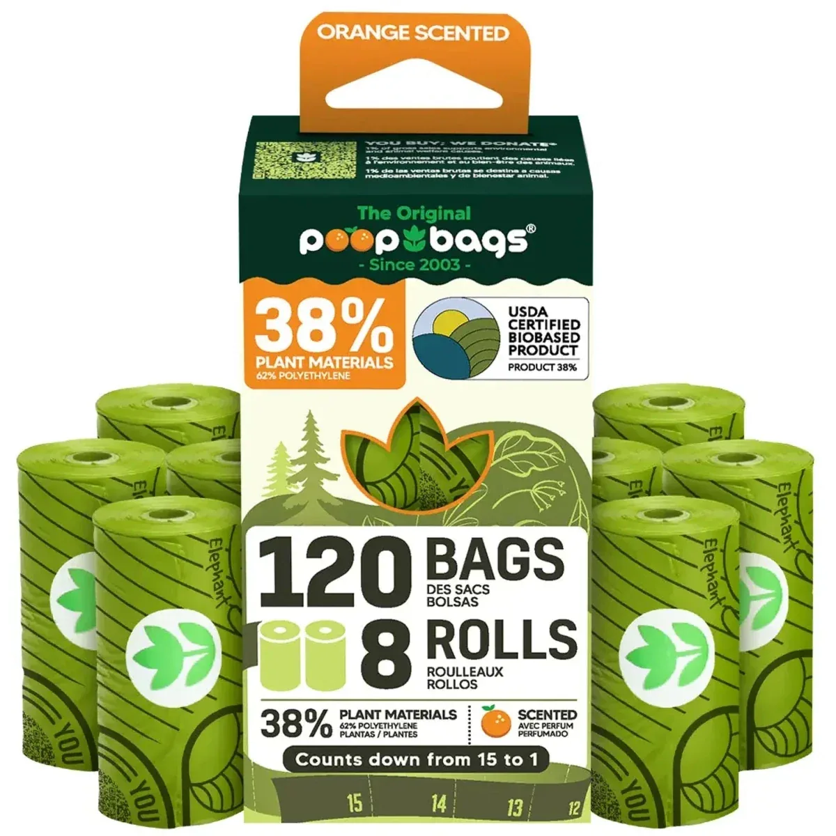 The Original Poop Bags Orange Scented USDA Biobased Rolls - Image 2