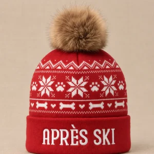 APRES SKI POM POM HAT DOG TOY