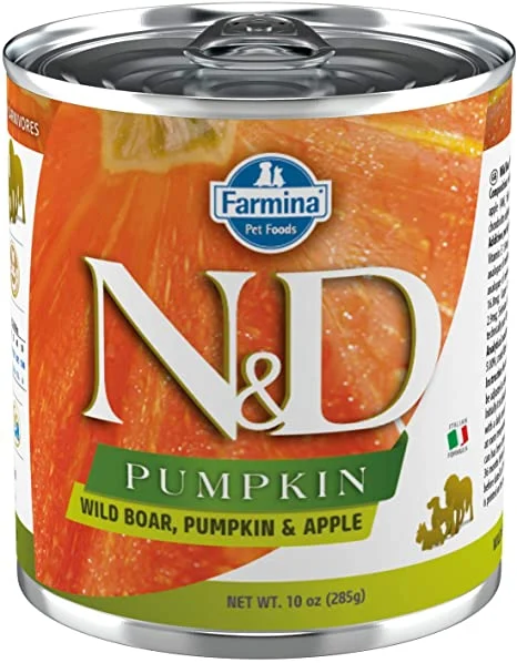 Farmina N&D Pumpkin Boar, Pumpkin & Apple Canned Dog Food - 10 oz - Case of 6