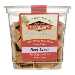 Evanger's Beef Liver Freeze-Dried Treats for Dogs and Cats - 4.6 oz Bag