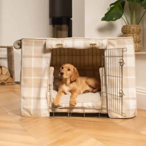 Dog Crate Set In Balmoral Natural Tweed by Lords & Labradors