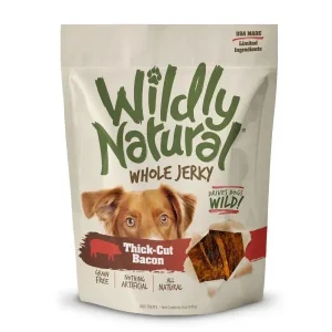 Fruitables Wildly Natural Thick Cut Bacon Strips Dog Jerky Treats - 5 oz Pouch