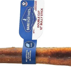Barkworthies Odor Free American Baked Dog Bully Sticks - 12" Double Cut - 25 ct Case - Case of 1