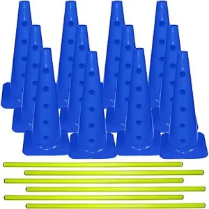 Clean Run BUNDLE DEAL: Dog Agility Hurdle or Cavaletti Set - 12 Cones and 6 Poles