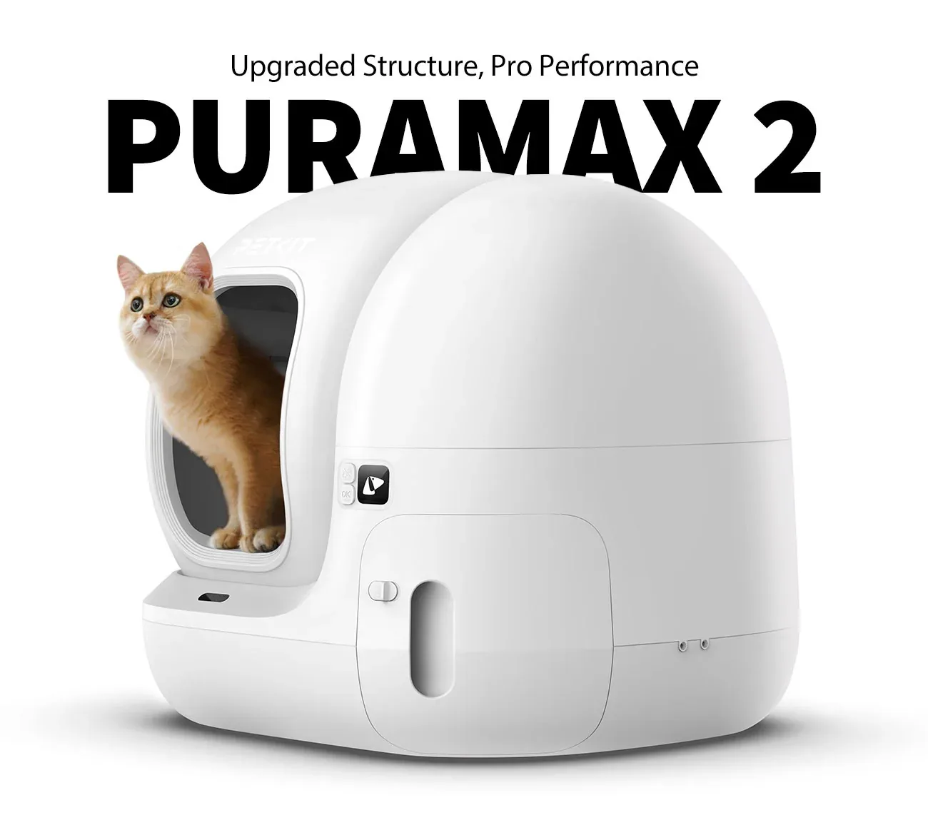 Petkit PuraMax2 Automatic Self Cleaning App Controlled 2.4G WiFi Litter Box for Cats (White) - Image 2