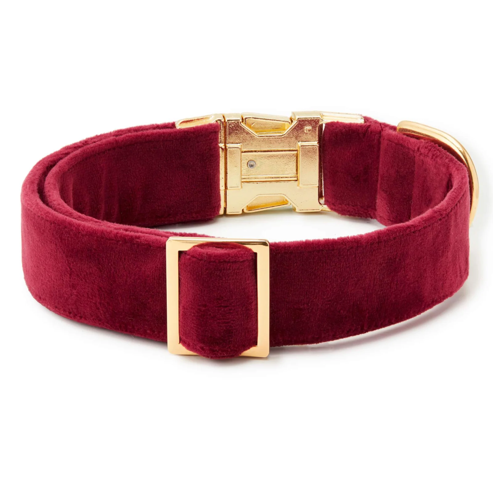 Burgundy Velvet Dog Collar - Image 2
