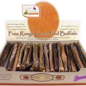 Canine Caviar Free-Range Fed Buffalo Stix Natural Dog Bully Sticks - 6 Inch - 50 Count
