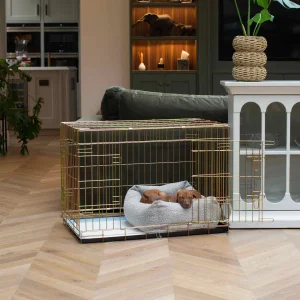 Dog Crate with Cosy & Calming Puppy Crate Bed in Mink Bouclé by Lords & Labradors