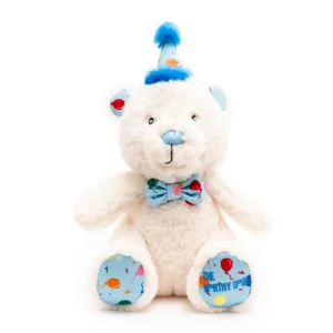 Birthday Bear Toy in Blue