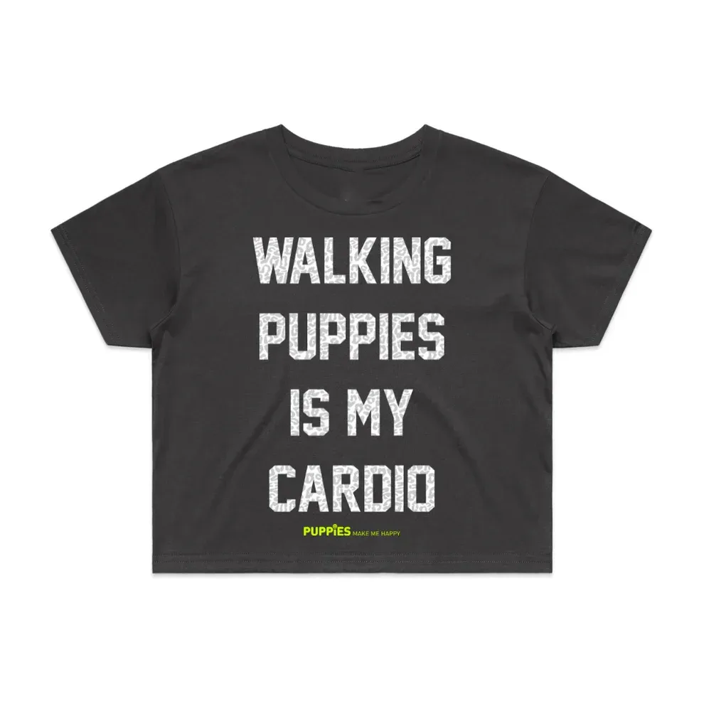 Walking Puppies is My Cardio Leopard Print in Black