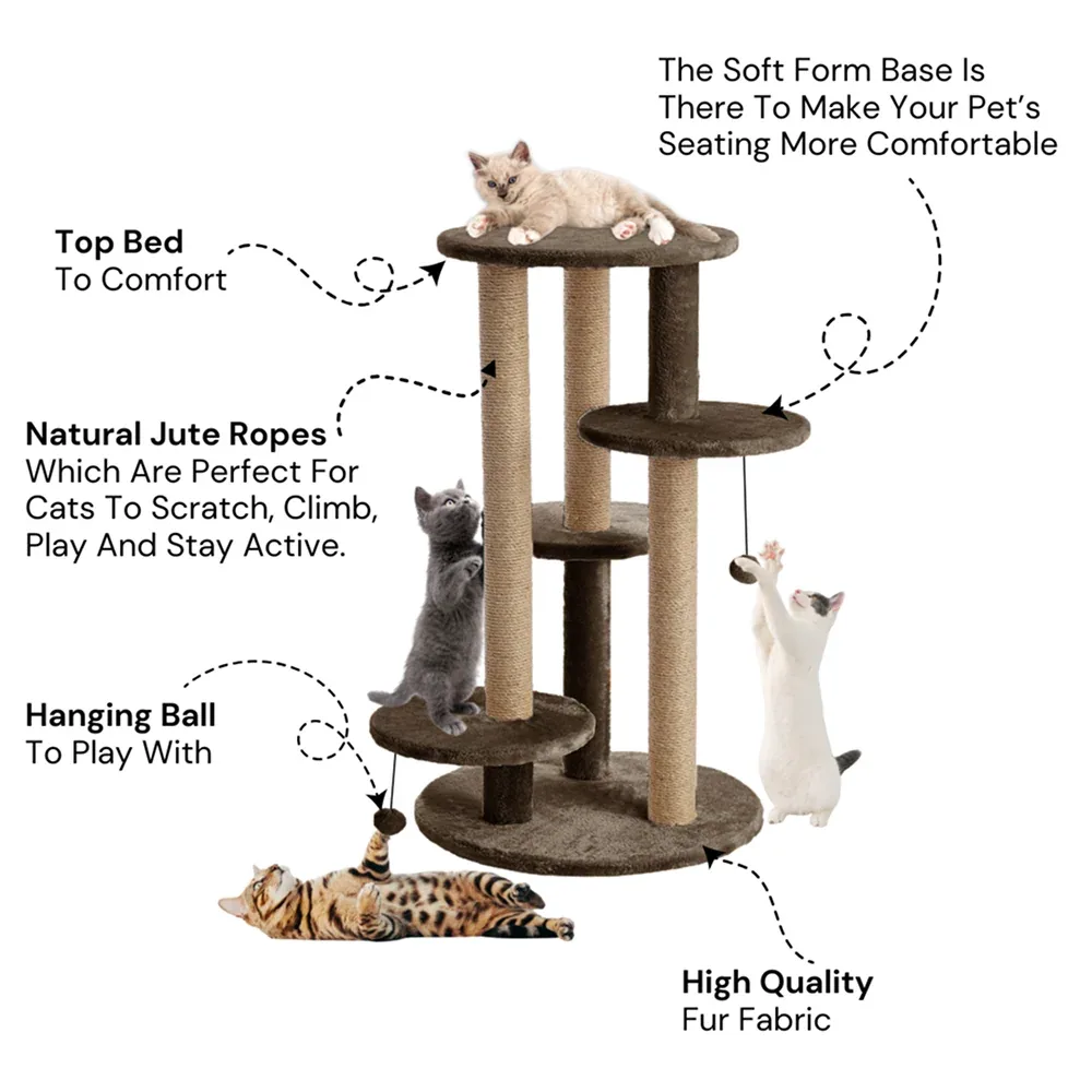 Furrlovers Multi Level Cat Tree with Scratching Posts & Platforms - Image 2