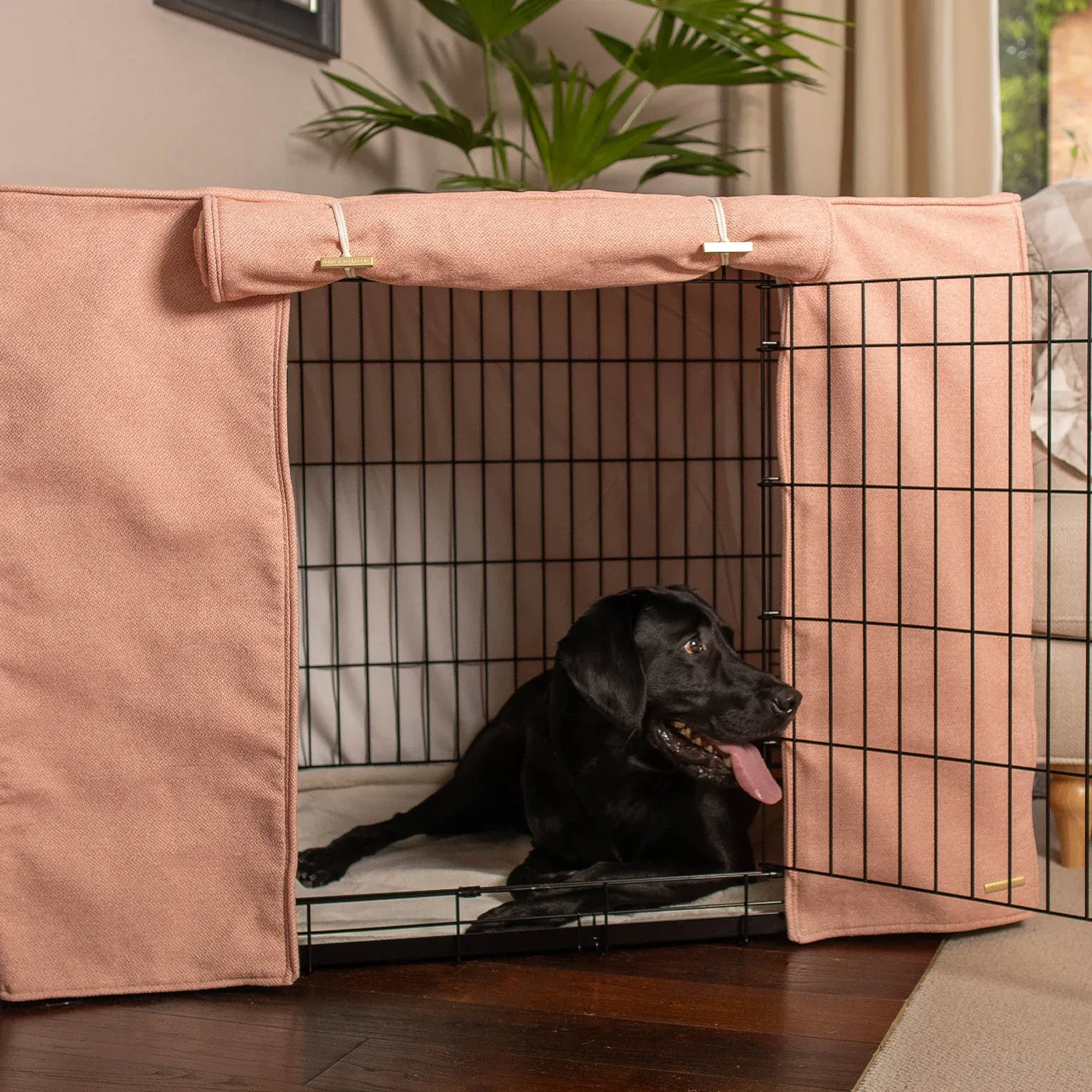 Dog Crate with Crate Cover in Peony Orkney Tweed by Lords & Labradors - Image 2