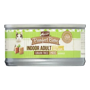 Merrick Purrfect Bistro Grain-Free Indoor Adult Chicken Pate Wet Canned Dog Food - 3 oz Cans - Case of 24