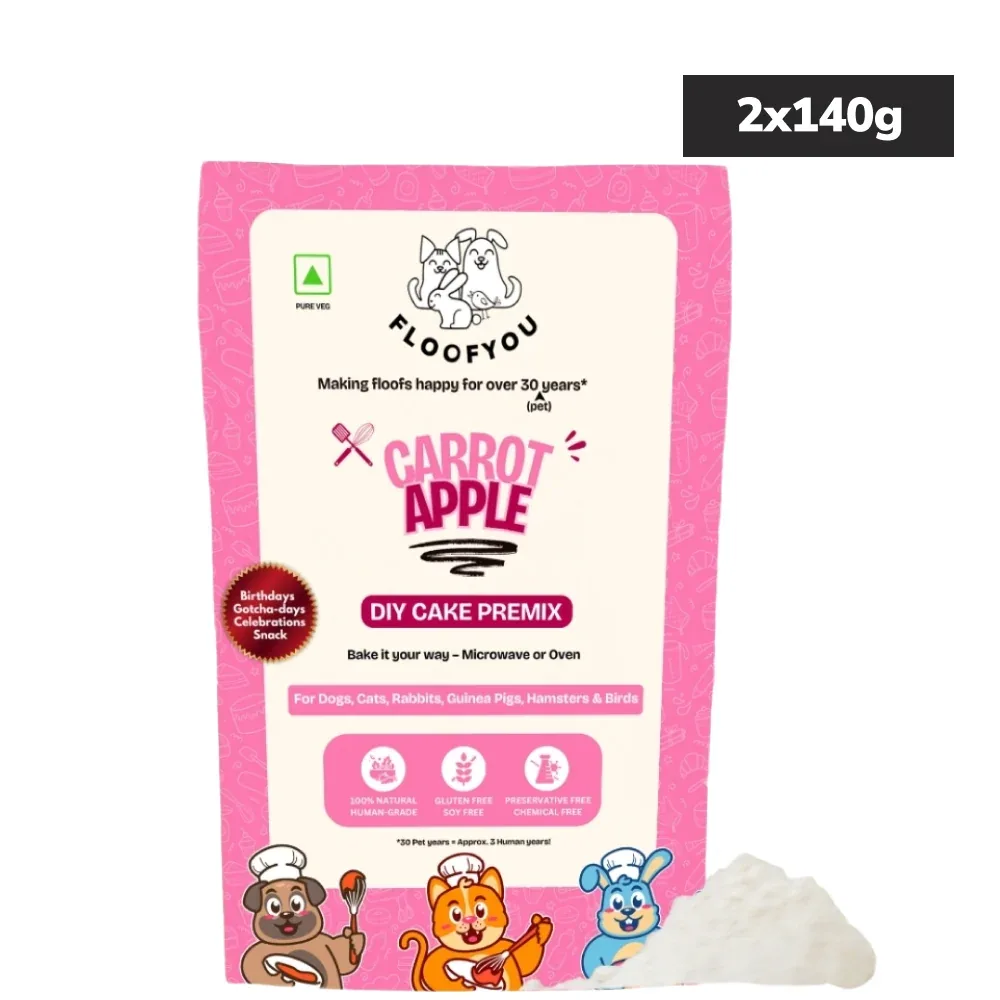 Floofyou Home Made Carrot Apple Birthday Cake Mix for Dogs and Cats - Image 2