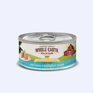 Whole Earth Farms Grain-Free Tuna & Whitefish Recipe Canned Cat Food - 5 oz Cans - Case of 24