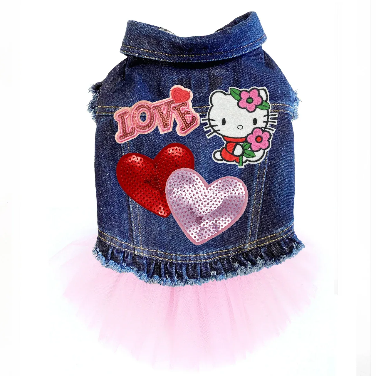 Hello Kitty Denim Jacket in Blue Denim Ruffles - Image 2