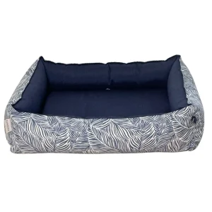 Terrace Bed in Navy Palms