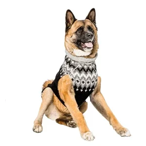 Black Ski Wool Dog Sweater