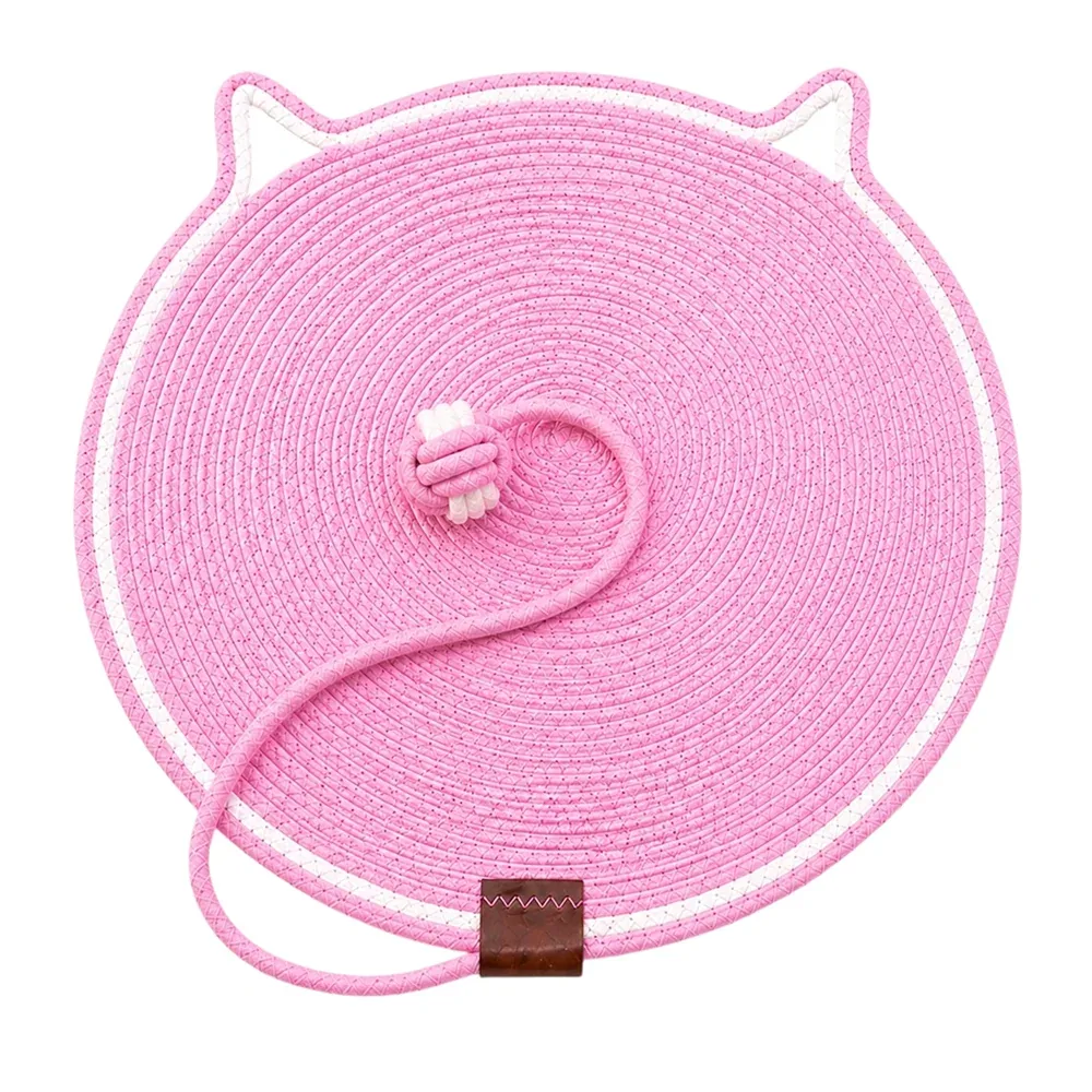 Talking Dog Club Rope Scratching Mat for Cats (Pink)
