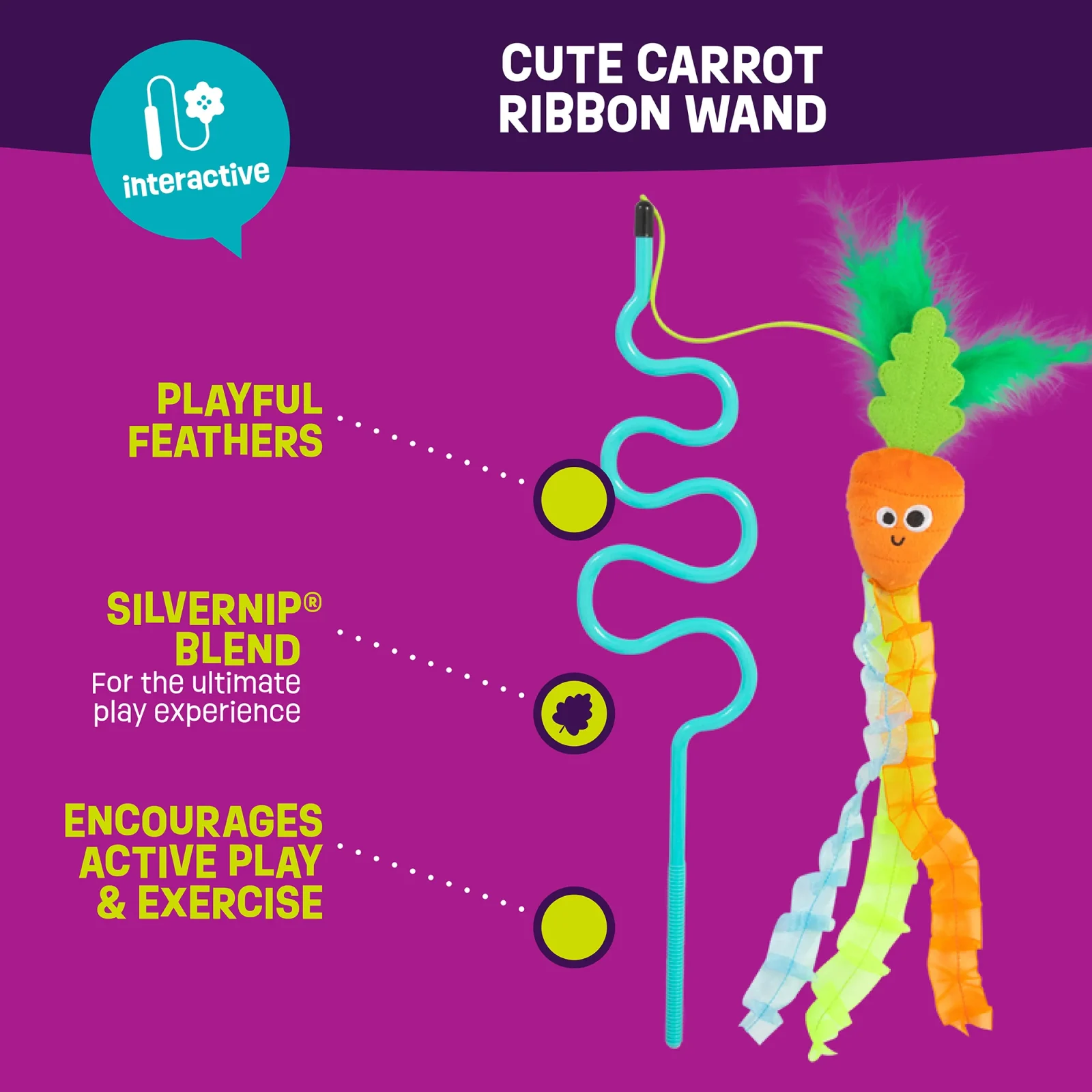 Mad Cat Cute Carrot Ribbon Wand - Image 2