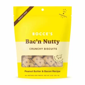 Bocce's Bakery Bac'N Nutty Biscuit Bags Dog Treats 5 oz