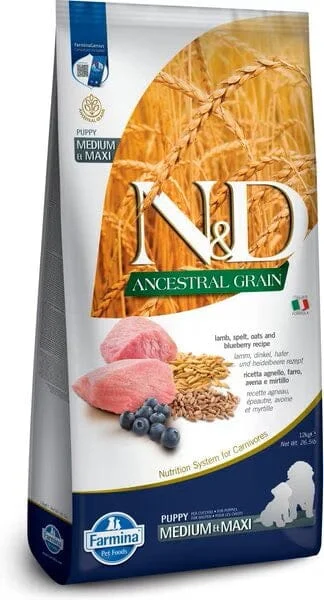 Farmina Ancestral Grain Lamb & Blueberry Puppy Dry Dog Food - 26.4 lb Bag