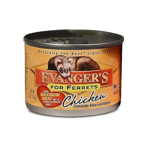 Evanger's Chicken Ferret Canned Food - 6 oz Cans - Case of 12