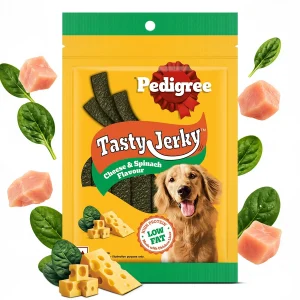 Pedigree Cheese & Spinach Tasty Jerky Dog Treats