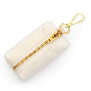 Ivory Velvet Waste Bag Holder