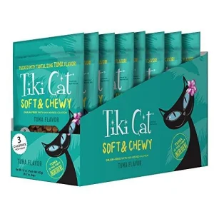 Tiki Cat Tuna Treat Soft and Chewy Cat Treats - 2 oz Bag - Case of 8