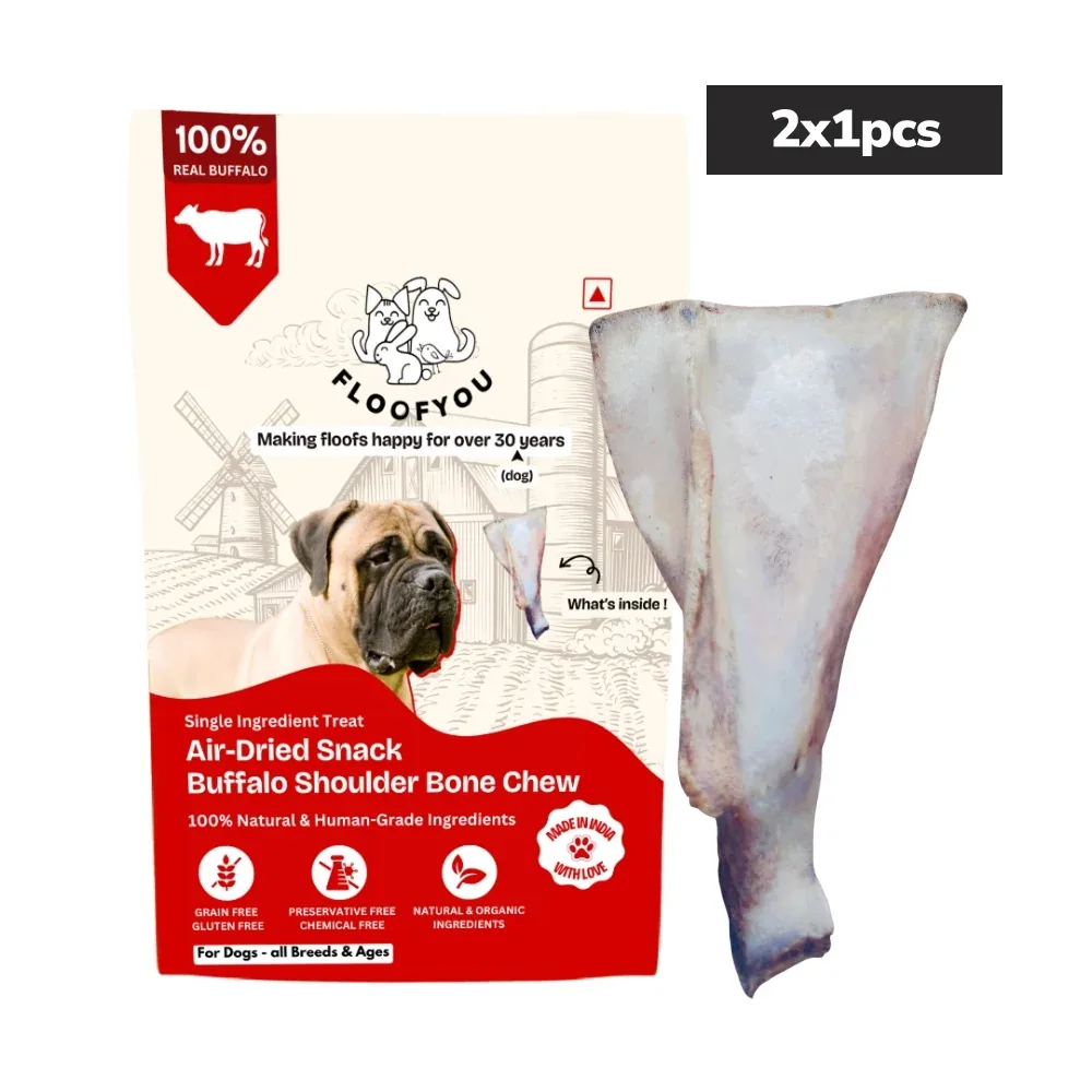 Floofyou Air Dried Buffalo Shoulder Bone Dental Chew Dog Treats - Image 2