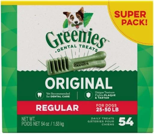 Greenies Regular Value Tub Treat Pack Dental Dog Treats - 54 oz
