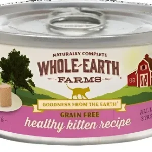 Whole Earth Farms Grain-Free Real Healthy Kitten Recipe Canned Cat Food - 5 oz Cans - Case of 24
