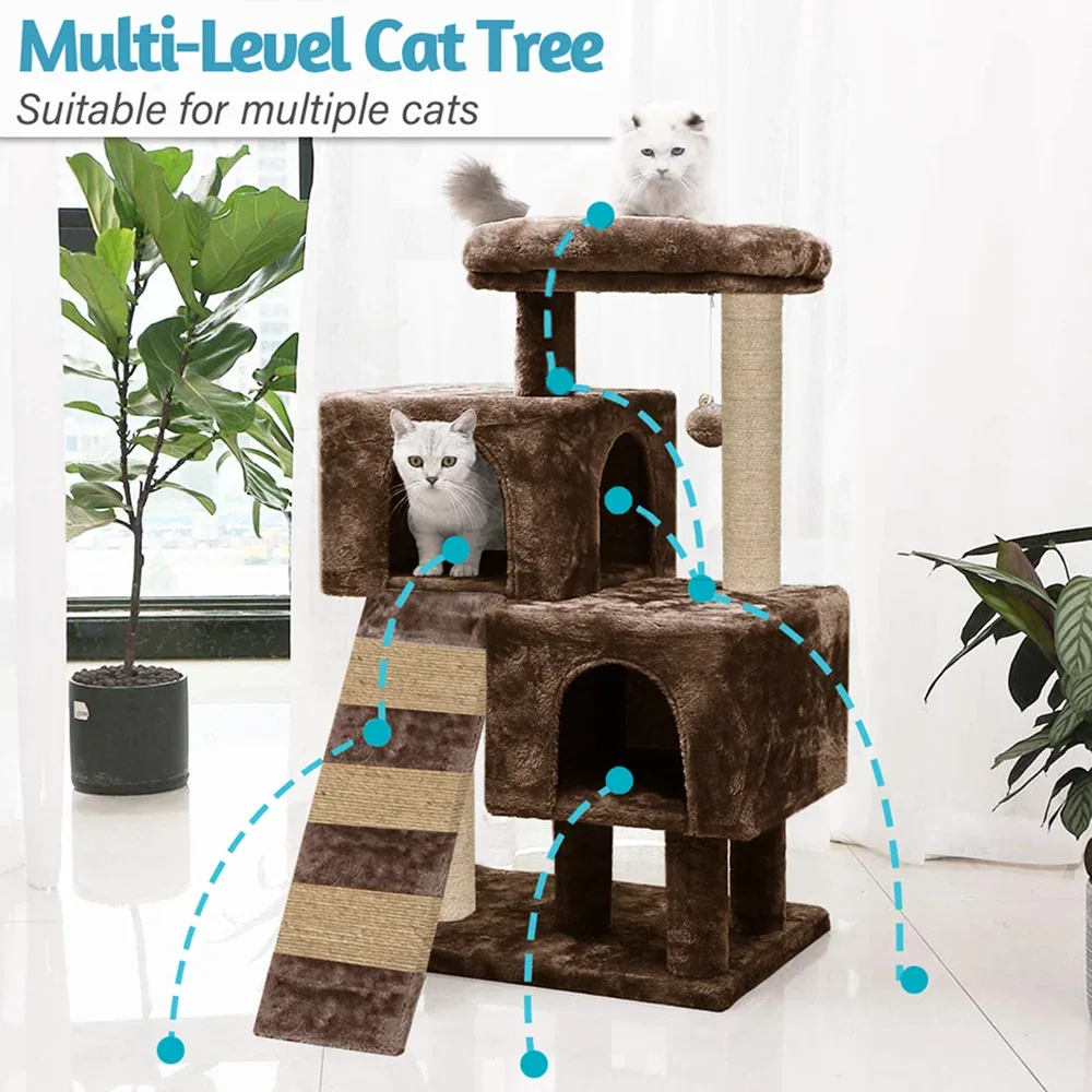 Furrlovers Kitten Cat Tree Scratching Post with Ladder, Condo & Jute Rope - Image 2