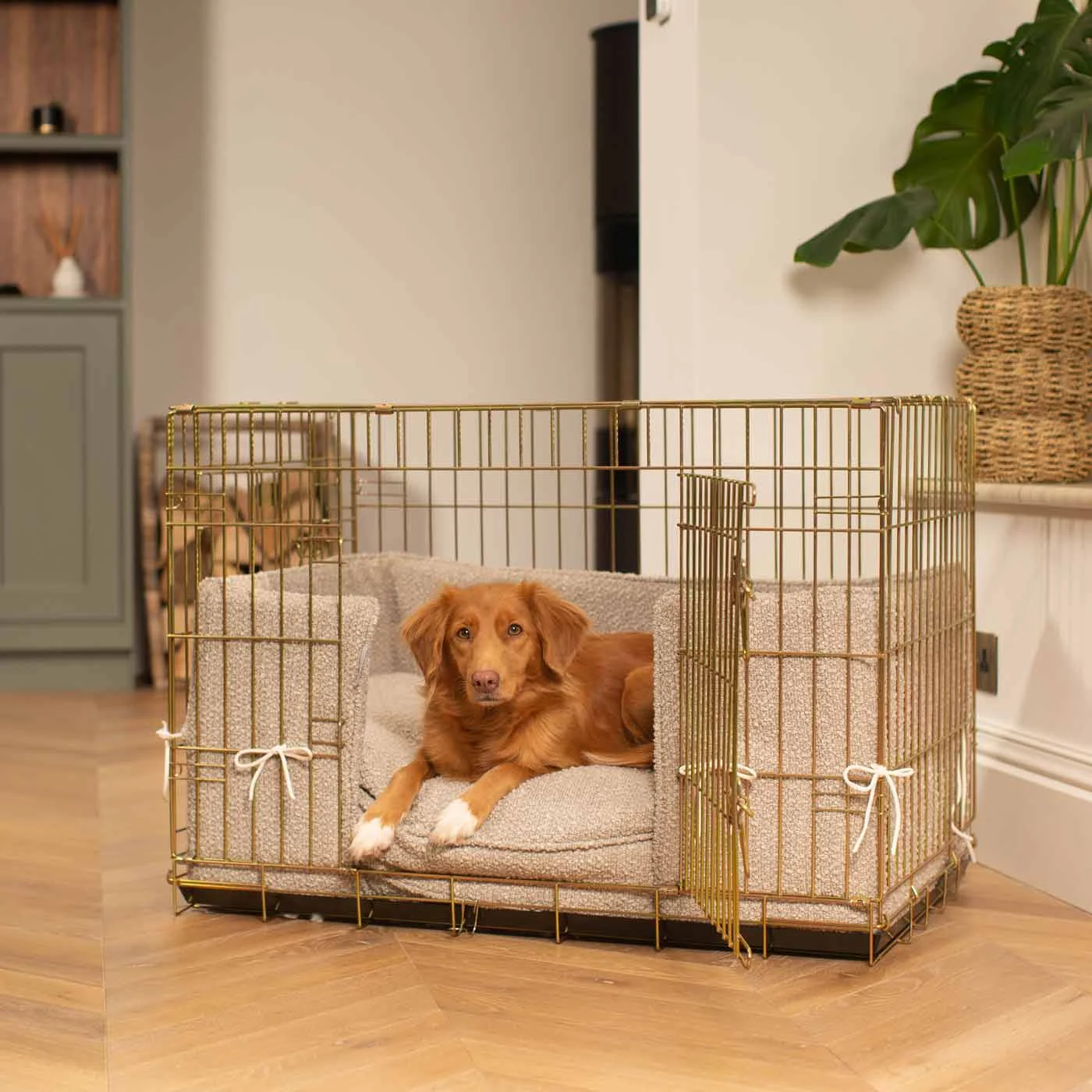 Dog Crate Bumper in Mink Bouclé by Lords & Labradors - Image 2